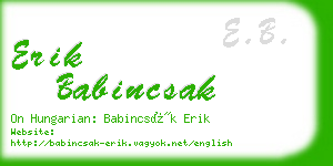 erik babincsak business card